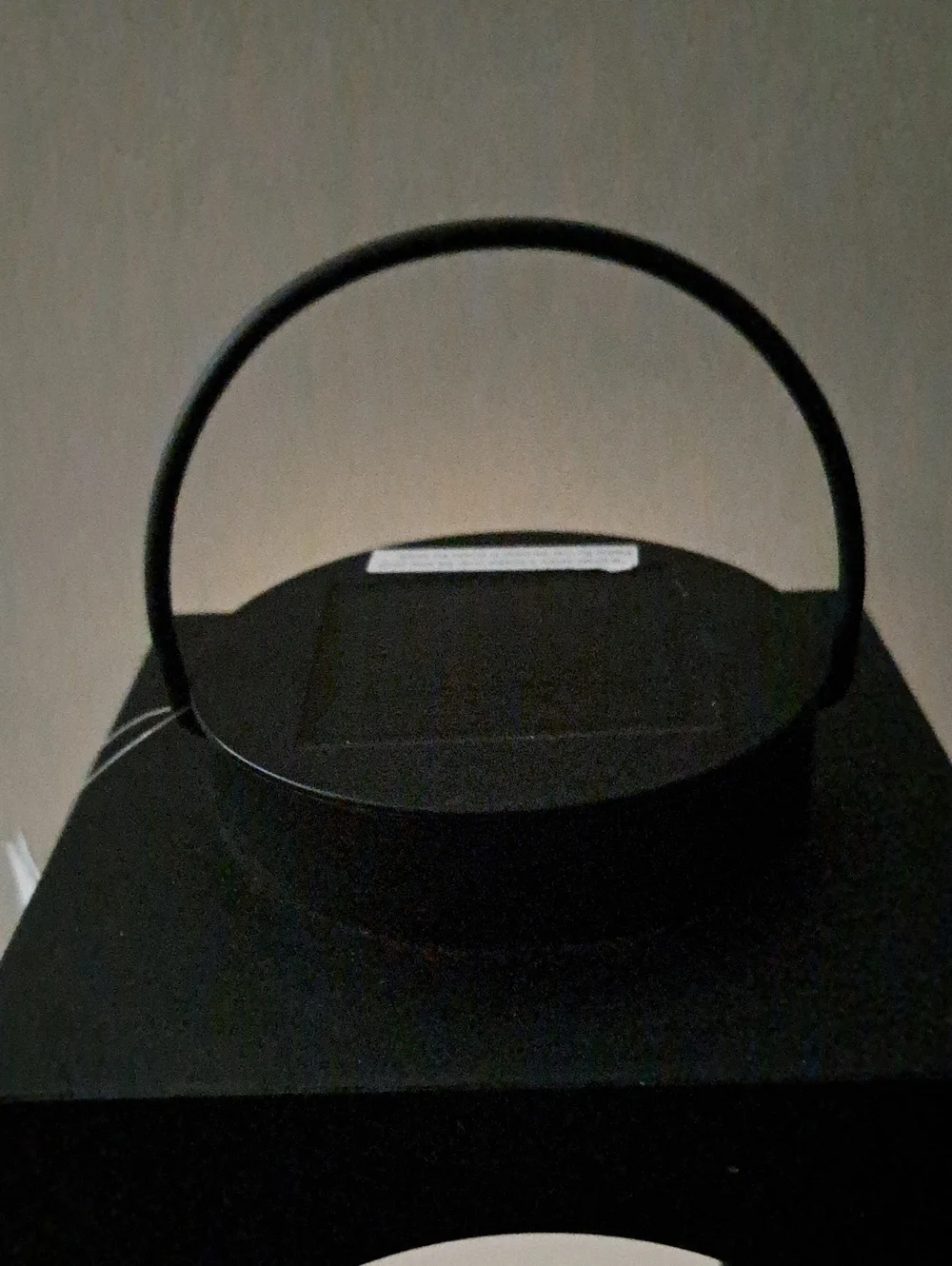 NWT 2 Tall Modern Matte Black Metal Solar Lanterns/Pillar Candle Holders